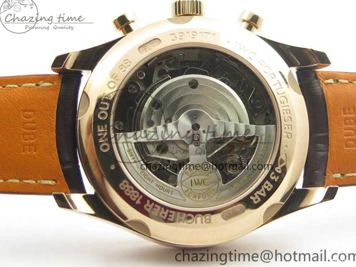 MIROTIME 0101 Portugieser Chrono  42 IW390406 RG ZF 1:1 Best Edition Blue Dial on Brown Leather Strap A Durable 7129